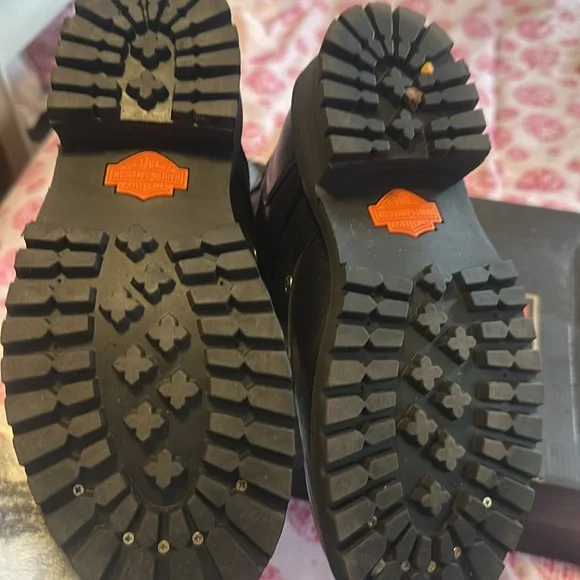 Harley Davison, black leather tie boots - Picture 9 of 10